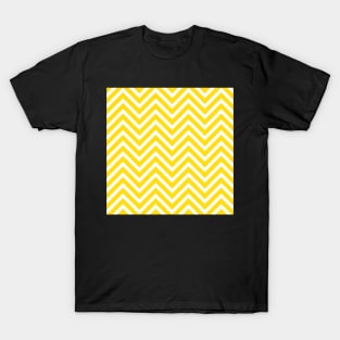 Yellow and White Chevron Pattern T-Shirt